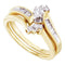 10kt Yellow Gold Womens Marquise Diamond Bridal Wedding Engagement Ring Band Set 1/4 Cttw - FREE Shipping (US/CAN)-Gold & Diamond Wedding Ring Sets-5-JadeMoghul Inc.
