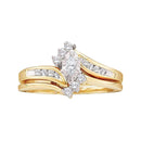 10kt Yellow Gold Women's Marquise Diamond Bridal Wedding Engagement Ring Band Set 1/4 Cttw - FREE Shipping (US/CAN)-Wedding Jewelry-5-JadeMoghul Inc.