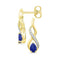 10kt Yellow Gold Women's Pear Lab-Created Blue Sapphire Diamond Stud Earrings 1-20 Cttw - FREE Shipping (US/CAN)-Gold & Diamond Earrings-JadeMoghul Inc.