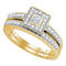 10kt Yellow Gold Women's Princess Diamond Bridal Wedding Engagement Ring Band Set 1/2 Cttw - FREE Shipping (US/CAN)-Gold & Diamond Wedding Ring Sets-5.5-JadeMoghul Inc.