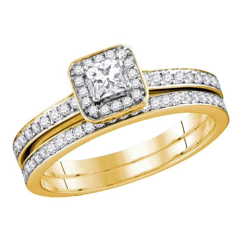 10kt Yellow Gold Women's Princess Diamond Bridal Wedding Engagement Ring Band Set 5/8 Cttw - FREE Shipping (US/CAN)-Wedding Jewelry-5-JadeMoghul Inc.