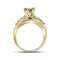 10kt Yellow Gold Women's Princess Diamond Cluster Bridal Wedding Engagement Ring 1/2 Cttw - FREE Shipping (US/CAN) - Size 5-Gold & Diamond Engagement & Anniversary Rings-6-JadeMoghul Inc.