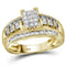 10kt Yellow Gold Women's Princess Diamond Cluster Bridal Wedding Engagement Ring 1/2 Cttw - FREE Shipping (US/CAN) - Size 6-Gold & Diamond Engagement & Anniversary Rings-6.5-JadeMoghul Inc.