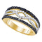 10kt Yellow Gold Women's Round Black Color Enhanced Diamond Band Ring 1.00 Cttw - FREE Shipping (US/CAN)-Gold & Diamond Bands-5-JadeMoghul Inc.
