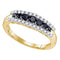 10kt Yellow Gold Women's Round Black Color Enhanced Diamond Band Ring 1/2 Cttw - FREE Shipping (US/CAN)-Gold & Diamond Bands-5-JadeMoghul Inc.