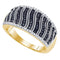 10kt Yellow Gold Women's Round Black Color Enhanced Diamond Band Ring 3/8 Cttw - FREE Shipping (US/CAN)-Gold & Diamond Bands-5-JadeMoghul Inc.