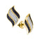 10kt Yellow Gold Womens Round Black Color Enhanced Diamond Cascading Stud Earrings 1-4 Cttw-Gold & Diamond Earrings-JadeMoghul Inc.