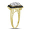 10kt Yellow Gold Women's Round Black Color Enhanced Diamond Cluster Ring 1.00 Cttw - FREE Shipping (US/CAN)-Gold & Diamond Cluster Rings-5-JadeMoghul Inc.
