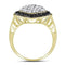 10kt Yellow Gold Women's Round Black Color Enhanced Diamond Cluster Ring 1.00 Cttw - FREE Shipping (US/CAN)-Gold & Diamond Cluster Rings-5-JadeMoghul Inc.