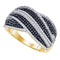 10kt Yellow Gold Women's Round Black Color Enhanced Diamond Cocktail Ring 3/4 Cttw - FREE Shipping (US/CAN)-Gold & Diamond Bands-5-JadeMoghul Inc.