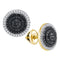 10kt Yellow Gold Women's Round Black Color Enhanced Diamond Concentric Circle Layered Cluster Earrings 1-2 Cttw - FREE Shipping (USA/CAN)-Gold & Diamond Earrings-JadeMoghul Inc.