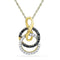 10kt Yellow Gold Women's Round Black Color Enhanced Diamond Double Circle Pendant 1-5 Cttw - FREE Shipping (US/CAN)-Gold & Diamond Pendants & Necklaces-JadeMoghul Inc.