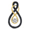 10kt Yellow Gold Women's Round Black Color Enhanced Diamond Double Infinity Cluster Pendant 1-4 Cttw - FREE Shipping (US/CAN)-Gold & Diamond Pendants & Necklaces-JadeMoghul Inc.