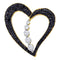 10kt Yellow Gold Women's Round Black Color Enhanced Diamond Heart Journey Pendant 1-2 Cttw - FREE Shipping (US/CAN)-Gold & Diamond Pendants & Necklaces-JadeMoghul Inc.