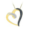 10kt Yellow Gold Women's Round Black Color Enhanced Diamond Heart Love Pendant 1-6 Cttw - FREE Shipping (US/CAN)-Gold & Diamond Pendants & Necklaces-JadeMoghul Inc.