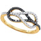 10kt Yellow Gold Women's Round Black Color Enhanced Diamond Infinity Lasso Loop Ring 1/3 Cttw - FREE Shipping (US/CAN)-Gold & Diamond Rings-5-JadeMoghul Inc.