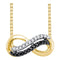 10kt Yellow Gold Women's Round Black Color Enhanced Diamond Infinity Pendant Necklace 1-10 Cttw - FREE Shipping (US/CAN)-Gold & Diamond Pendants & Necklaces-JadeMoghul Inc.