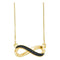 10kt Yellow Gold Women's Round Black Color Enhanced Diamond Infinity Pendant Necklace 1-20 Cttw - FREE Shipping (US/CAN)-Gold & Diamond Pendants & Necklaces-JadeMoghul Inc.