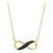 10kt Yellow Gold Women's Round Black Color Enhanced Diamond Infinity Pendant Necklace 1-6 Cttw - FREE Shipping (US/CAN)-Gold & Diamond Pendants & Necklaces-JadeMoghul Inc.