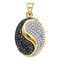 10kt Yellow Gold Women's Round Black Color Enhanced Diamond Oval Yin Yang Pendant 1-3 Cttw - FREE Shipping (US/CAN)-Gold & Diamond Pendants & Necklaces-JadeMoghul Inc.