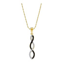 10kt Yellow Gold Women's Round Black Color Enhanced Diamond Woven Infinity Pendant 1-8 Cttw - FREE Shipping (US/CAN)-Gold & Diamond Pendants & Necklaces-JadeMoghul Inc.