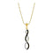 10kt Yellow Gold Women's Round Black Color Enhanced Diamond Woven Infinity Pendant 1-8 Cttw - FREE Shipping (US/CAN)-Gold & Diamond Pendants & Necklaces-JadeMoghul Inc.