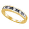 10kt Yellow Gold Women's Round Blue Color Enhanced Diamond Band Ring 1/4 Cttw - FREE Shipping (US/CAN)-Gold & Diamond Bands-5-JadeMoghul Inc.
