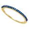 10kt Yellow Gold Women's Round Blue Color Enhanced Diamond Band Ring 1/5 Cttw - FREE Shipping (US/CAN)-Gold & Diamond Bands-5-JadeMoghul Inc.
