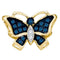 10kt Yellow Gold Women's Round Blue Color Enhanced Diamond Butterfly Bug Pendant 1-12 Cttw - FREE Shipping (US/CAN)-Gold & Diamond Pendants & Necklaces-JadeMoghul Inc.
