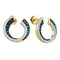 10kt Yellow Gold Women's Round Blue Color Enhanced Diamond Cluster Earrings 3-4 Cttw - FREE Shipping (USA/CAN)-Gold & Diamond Earrings-JadeMoghul Inc.