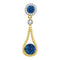 10kt Yellow Gold Women's Round Blue Color Enhanced Diamond Cradled Cluster Pendant 3-8 Cttw - FREE Shipping (US/CAN)-Gold & Diamond Pendants & Necklaces-JadeMoghul Inc.