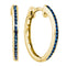 10kt Yellow Gold Women's Round Blue Color Enhanced Diamond Hoop Earrings 1-10 Cttw - FREE Shipping (USA/CAN)-Gold & Diamond Earrings-JadeMoghul Inc.