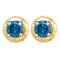 10kt Yellow Gold Women's Round Blue Color Enhanced Diamond Solitaire Stud Earrings 1-4 Cttw - FREE Shipping (USA/CAN)-Gold & Diamond Earrings-JadeMoghul Inc.