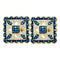 10kt Yellow Gold Women's Round Blue Color Enhanced Diamond Square Cluster Earrings 1-4 Cttw - FREE Shipping (USA/CAN)-Gold & Diamond Earrings-JadeMoghul Inc.