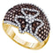 10kt Yellow Gold Women's Round Brown Color Enhanced Diamond Fashion Ring 1-1/2 Cttw - FREE Shipping (US/CAN)-Gold & Diamond Fashion Rings-5-JadeMoghul Inc.