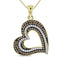 10kt Yellow Gold Women's Round Brown Color Enhanced Diamond Heart Pendant 3-8 Cttw - FREE Shipping (US/CAN)-Gold & Diamond Pendants & Necklaces-JadeMoghul Inc.