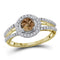 10kt Yellow Gold Women's Round Brown Color Enhanced Diamond Solitaire Bridal Wedding Engagement Ring 1.00 Cttw - FREE Shipping (US/CAN)-Gold & Diamond Engagement & Anniversary Rings-6-JadeMoghul Inc.