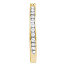 10kt Yellow Gold Women's Round Channel-set Diamond Single Row Hoop Earrings 1-2 Cttw - FREE Shipping (USA/CAN)-Gold & Diamond Earrings-JadeMoghul Inc.