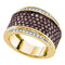 10kt Yellow Gold Women's Round Cognac-brown Color Enhanced Diamond Cocktail Ring 1-1/2 Cttw - FREE Shipping (US/CAN)-Gold & Diamond Bands-6-JadeMoghul Inc.