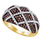 10kt Yellow Gold Women's Round Cognac-brown Color Enhanced Diamond Cocktail Ring 1-1/3 Cttw - FREE Shipping (US/CAN)-Gold & Diamond Bands-5-JadeMoghul Inc.