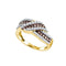 10kt Yellow Gold Women's Round Cognac-brown Color Enhanced Diamond Crossover Band Ring 3/4 Cttw - FREE Shipping (US/CAN)-Gold & Diamond Bands-5-JadeMoghul Inc.