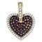 10kt Yellow Gold Women's Round Cognac-brown Color Enhanced Diamond Heart Love Pendant 1-2 Cttw - FREE Shipping (US/CAN)-Gold & Diamond Pendants & Necklaces-JadeMoghul Inc.