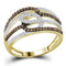 10kt Yellow Gold Women's Round Cognac-brown Color Enhanced Diamond Linked Loop Band Ring 3-8 Cttw - FREE Shipping (US/CAN)-Gold & Diamond Bands-JadeMoghul Inc.