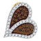 10kt Yellow Gold Women's Round Cognac-brown Color Enhanced Diamond Sideways Heart Love Pendant 1-3 Cttw - FREE Shipping (US/CAN)-Gold & Diamond Pendants & Necklaces-JadeMoghul Inc.