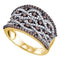 10kt Yellow Gold Women's Round Cognac-brown Color Enhanced Diamond Stripe Fashion Ring 1.00 Cttw - FREE Shipping (US/CAN)-Rings And Bands-5-JadeMoghul Inc.
