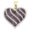 10kt Yellow Gold Women's Round Cognac-brown Color Enhanced Diamond Striped Heart Love Pendant 1.00 Cttw - FREE Shipping (US/CAN)-Gold & Diamond Pendants & Necklaces-JadeMoghul Inc.