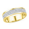 10kt Yellow Gold Women's Round Diamond 2-row Band Ring 1/5 Cttw - FREE Shipping (US/CAN)-Gold & Diamond Bands-5-JadeMoghul Inc.