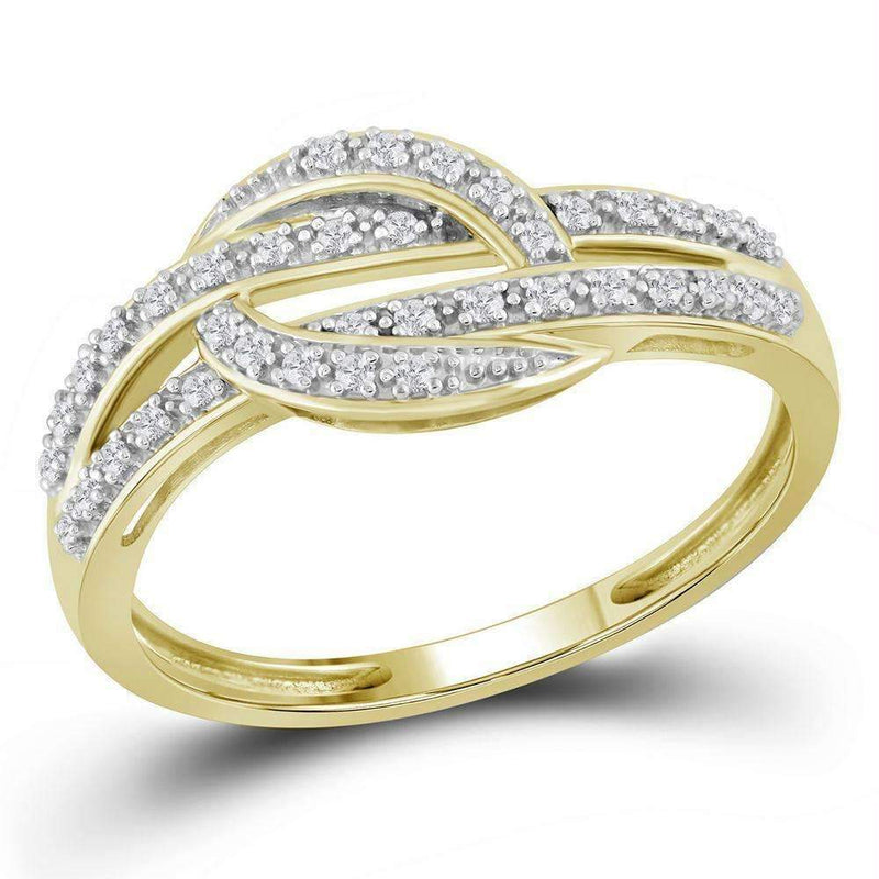 10kt Yellow Gold Women's Round Diamond Band Ring 1/10 Cttw - FREE Shipping (US/CAN)-Gold & Diamond Bands-10.5-JadeMoghul Inc.