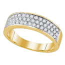 10kt Yellow Gold Women's Round Diamond Band Ring 1/2 Cttw - FREE Shipping (US/CAN)-Gold & Diamond Bands-5-JadeMoghul Inc.