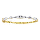 10kt Yellow Gold Women's Round Diamond Bangle Bracelet 1.00 Cttw - FREE Shipping (US/CAN)-Gold & Diamond Bracelets-JadeMoghul Inc.